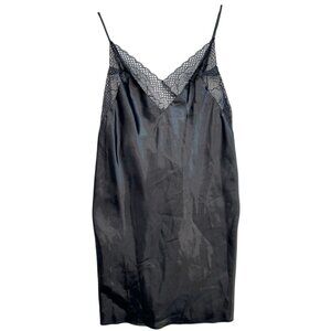 Ambrielle Women's Lace V Neck Sleepwear Mini Dress Lightweight Size M Black